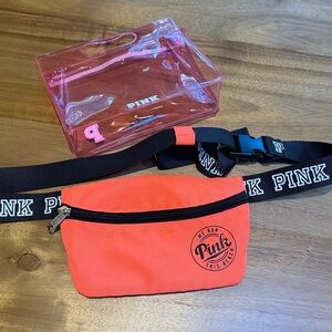 Victoria's Secret PINK Fanny Pack Belt Bag Adjustable Strap "We Run This Beach"